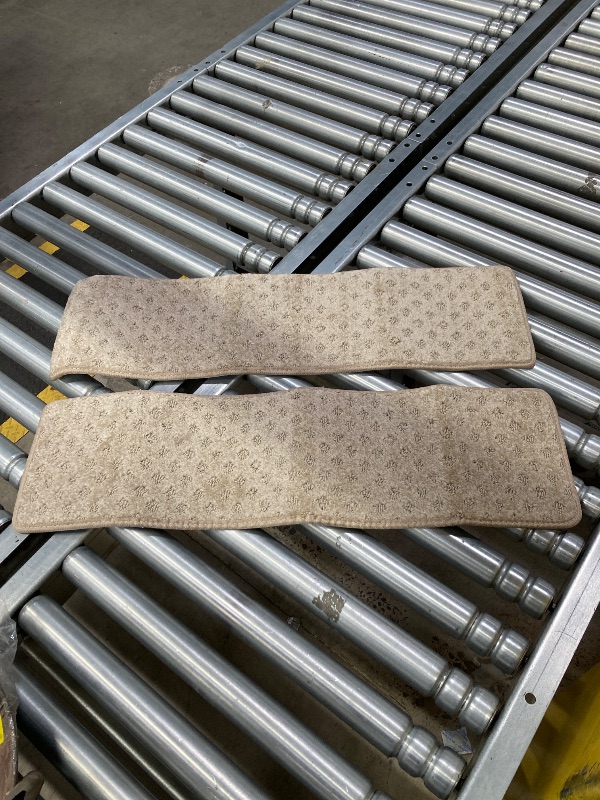 Photo 1 of ***2 PIECES ONLY***PURE ERA Carpet Stair Treads Tape Free Non-Slip Indoor Stair Carpet Stair Protectors Pet-Friendly Non-Slip Skid Resistant Washable Reusable 8" x 30"(2 Pieces, Cream Gray Mini-Diamond Trellis)