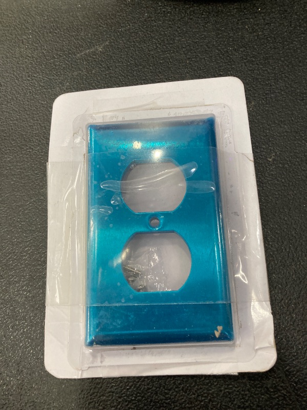 Photo 1 of [5 Pack] BESTTEN Duplex Metal Wall Plate with Protective Film, 1-Gang Standard Size, Corrosion-Resistant Stainless Steel Outlet and Switch Cover, Industrial Grade, Brushed Finish, Silver