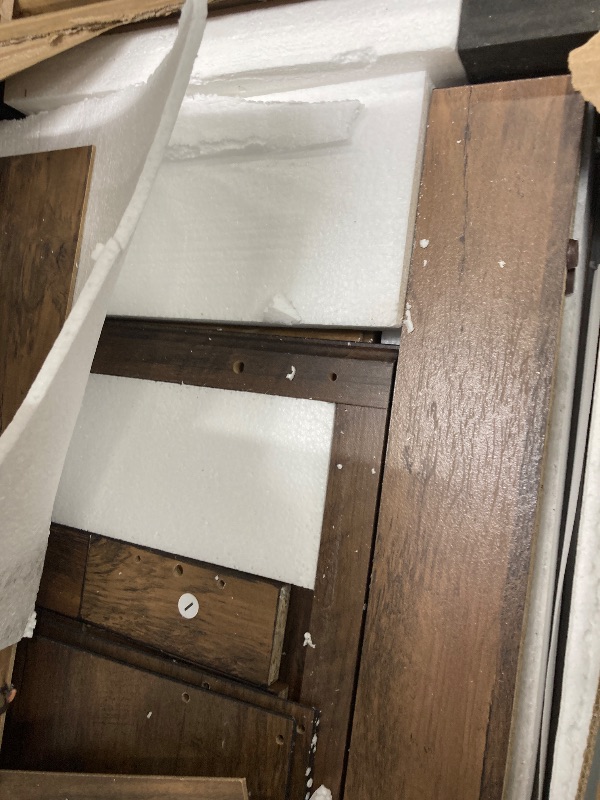 Photo 1 of *box 1 of 2* partial set ***minor damage*****ROCKPOINT 3 Sided Glass 80" Fireplace TV Stand for TVs up to 90",Entertainment Center with Drawers and Glass Door Storage Cabinet for Living Room,36"Electric Fireplace & Adjustable LED Light ,Espresso