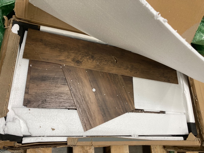 Photo 1 of *box 1 of 2* partial set ***minor damage*****ROCKPOINT 3 Sided Glass 80" Fireplace TV Stand for TVs up to 90",Entertainment Center with Drawers and Glass Door Storage Cabinet for Living Room,36"Electric Fireplace & Adjustable LED Light ,Espresso