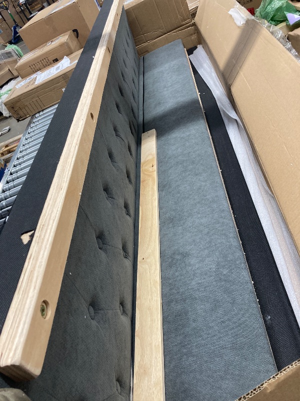 Photo 1 of ***** MISSING PARTS****Bellemave Full daybed with Trundle, Sofa Bed Full, Day Bed with Trundle for Adults, Kids, daybeds for Living Room, Tufted, Gray(Mattress not Included)