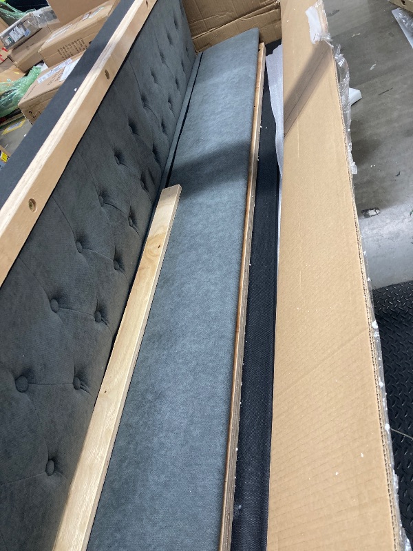 Photo 1 of ***** MISSING PARTS****Bellemave Full daybed with Trundle, Sofa Bed Full, Day Bed with Trundle for Adults, Kids, daybeds for Living Room, Tufted, Gray(Mattress not Included)