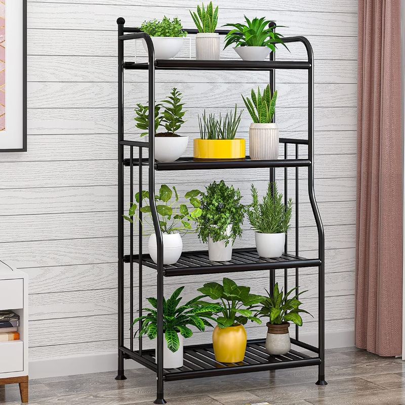 Photo 1 of ***(PARTS ONLY -SELLING AS IS)***
Plant Stand, 4 Tier Metal Plant Stand Flower Pots Holder Storage Shelf, Flower Stand Plant Display for Indoors and Outdoors, Metal, Black
