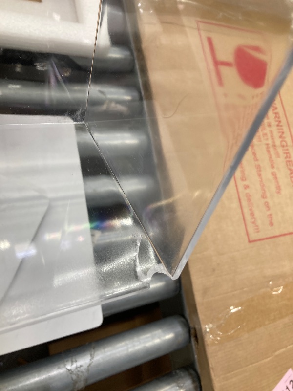 Photo 1 of **LID IS CHIPPED ON 2 CORNERS AND CRACK ON TOP-SEE PICS**Square Cake Stand with Lid?360° Rotatable Marble Cake Plate with Acrylic Dome?Stone Dessert Display Stand with Lid Cover for Cheese?Pie?Chips & Dips?Turnable Lazy Susan Serving Platter Spinner