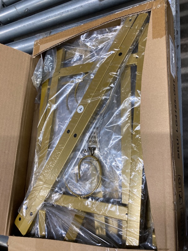 Photo 1 of **MISSING PARTS USED **OUSHENG Gold Easel Stand, Large Metal Entryway Wedding Welcome Sign Holder, Adjustable Free Standing Art Mirror Frame Rack with Chain Support for Painting Picture Display Party, 17" x 17" x 58"
