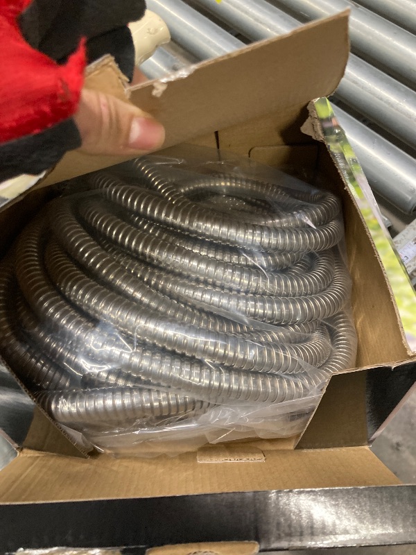 Photo 1 of **USED MISSING PARTS**Garden Hose 25ft, Stainless Steel Metal Water Hose with 10 Function Nozzle, Lightweight Hose, No Kink, Leak-proof, Puncture Resistant for Yard, Outdoor, RV