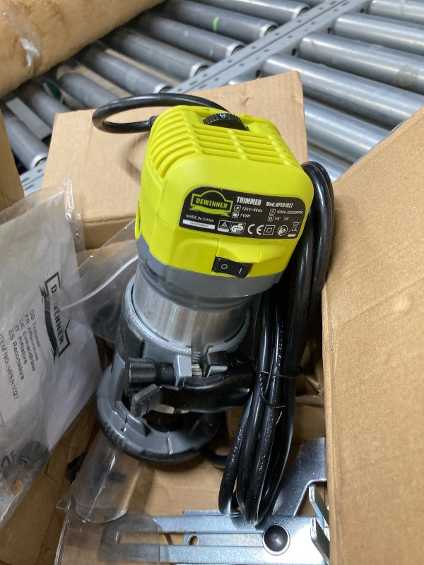 Photo 1 of *****IT IS USED, IT IS NOT KNOWN IF IT WORKS AND IT IS MISSING PARTS***DEWINNER Electric Router Tool, 710W 10000-32000 RPM 6 Variable Speed Wood Router for Woodworking with 3 Clamps and 5 Router Tool Bits