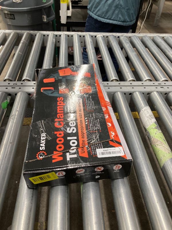 Photo 1 of **T IS USED, IT IS MISSING PARTS AND IT IS NOT KNOWN IF IT WORKS AT 10%**Saker Bar Clamps for Woodworking, Multi Degree Angle Clamp, 6" Quick Grip Clamps, Wood Working Clamps Sets, Quick Clamps F Clamp (Orange 6"+12" Bar Clamps*2+Angle Clamps*4)