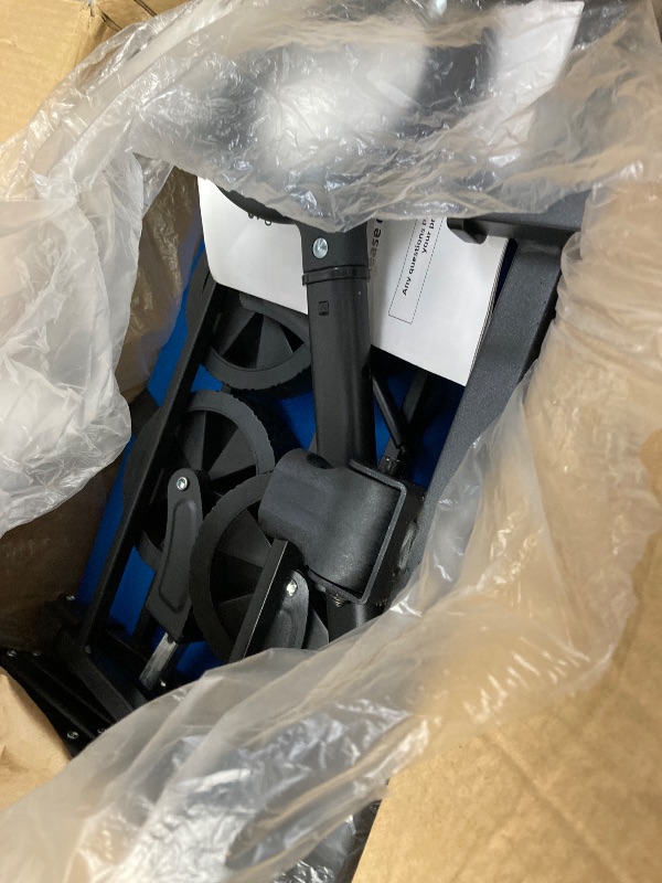 Photo 1 of ***IT IS USED, IT IS MISSING PARTS AND IT IS NOT KNOWN IF IT WORKS AT 10%**SYOCYO Collapsible Wagon Cart 220lbs Beach Foldable Wagon Lightweight & Portable Folding Utility Grocery Shopping Carts with Wheels for Shopping Sports Garden Camping and Beach