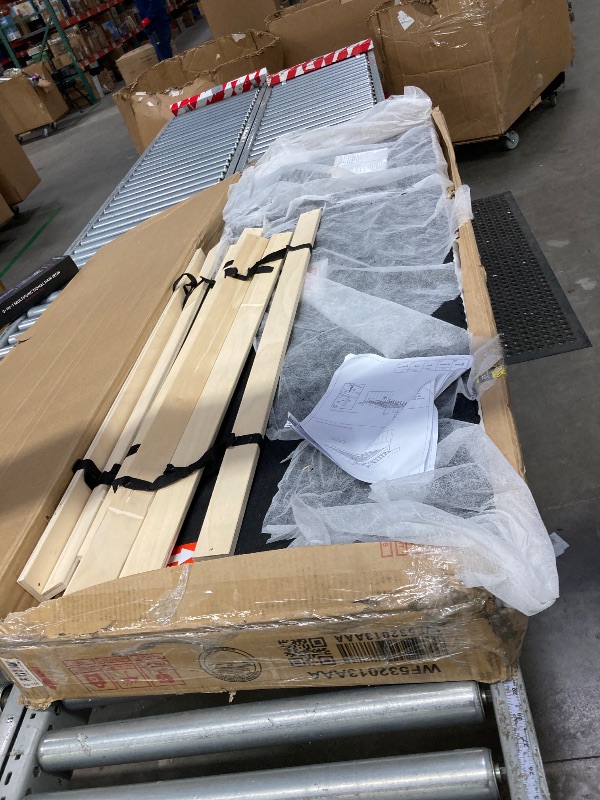 Photo 1 of ***It is used, it is missing several pieces and it is not clear if it is 100% functional.***Trundle Bed, Queen Size, Velvet Biege, BOX 1 OF 2 ***(MISSING BOX 2 OF 2, ORIGINAL STOCK PHOTO NOT AVAILABLE, BOX RIPPED/TORN)