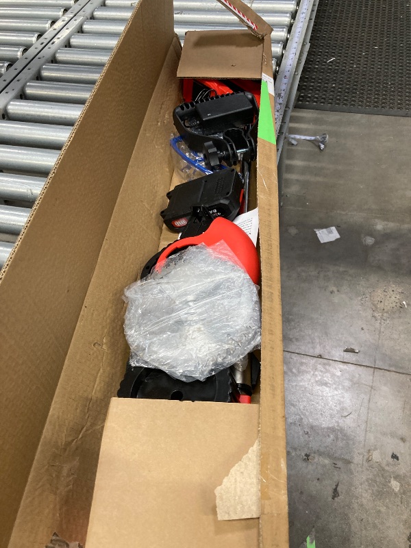 Photo 1 of ***IT IS USED, IT IS MISSING PARTS AND IT IS NOT KNOWN IF IT WORKS AT 100%***TNTANTS Electric Weed Wacker, Cordless String Trimmer with Wheels, 2Pcs 24V Batteries, 3 Types of Blades, Adjustable Length, Weed Eater Grass Trimmer/Edger/Brush Cutter for Lawn 