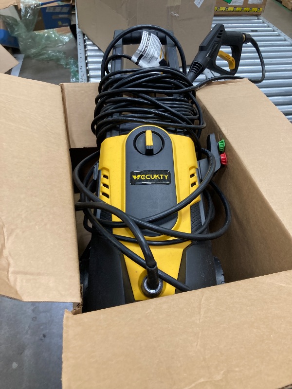 Photo 1 of ***IT IS USED, IT IS MISSING PARTS AND IT IS NOT KNOWN IF IT WORKS AT 100%**ECUKTY Electric Pressure Washer,3700 PSI Max 2.5 GPM Power Washer with 35FT Cord,20FT Hose,4 Quick Nozzles,Foam Cannon for Car Garden Patio