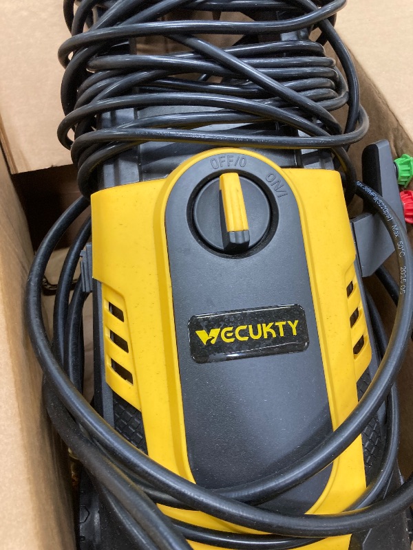 Photo 1 of ***IT IS USED, IT IS MISSING PARTS AND IT IS NOT KNOWN IF IT WORKS AT 100%**ECUKTY Electric Pressure Washer,3700 PSI Max 2.5 GPM Power Washer with 35FT Cord,20FT Hose,4 Quick Nozzles,Foam Cannon for Car Garden Patio