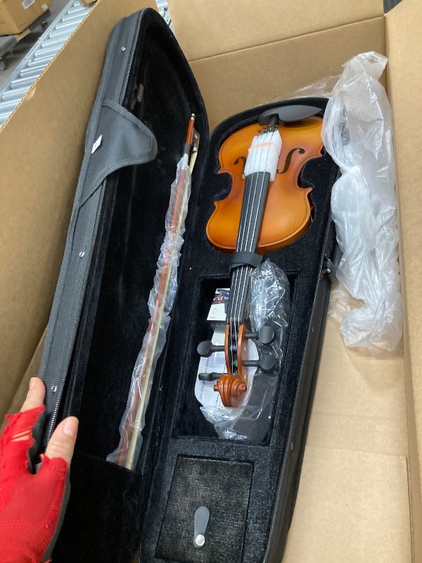 Photo 1 of ***used missing parts funtional untested  **ADM Violin 3/4 Full Size, Adults Violin Beginner Set with Fingerboard Sticker, Shoulder Rest and Tuner