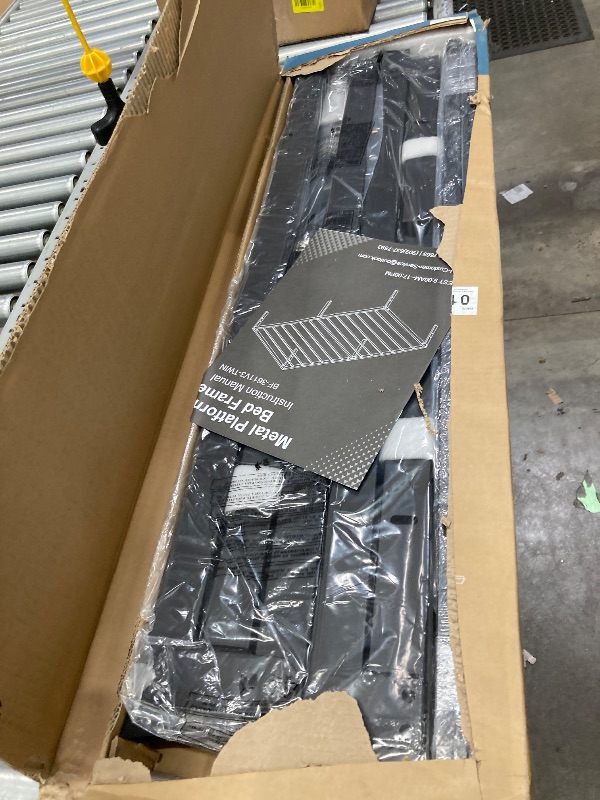 Photo 1 of ***It is used, it is missing parts and it is not known if it works at 100%.**CONCETTA 14" Twin Bed Frame, Heavy Duty Metal Platform Bed Frame with Underbed Storage for Bedroom, No Box Spring Required, Black