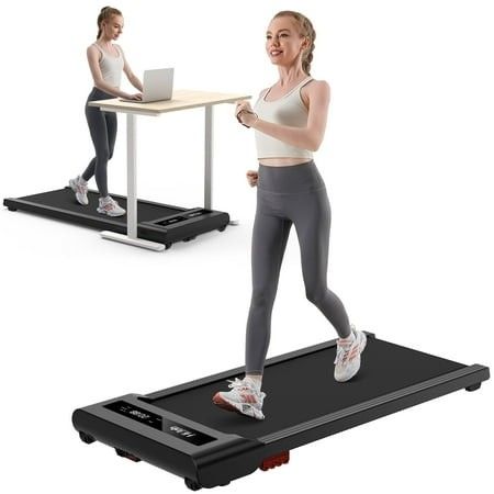 Photo 1 of ***It is used, it is missing several pieces and it is not clear if it is 100% functional.**HIJOB Portable Walking Pad Under Desk Treadmill 300 Lb Capacity Speed Range 0.4~6mph for Home Office Walking/Running