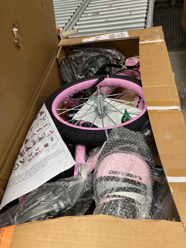 Photo 1 of ****This unit is missing parts and it is not known if it works at 100%**RTUDATECH 14/16/18 Inch Kids Bike for Ages 3-10 Years Old Boys Girls, Kid's Bikes with Training Wheels, Basket, Dual Brake, Children Bicycle for Kids and Toddler Beginners, Pink/Red
