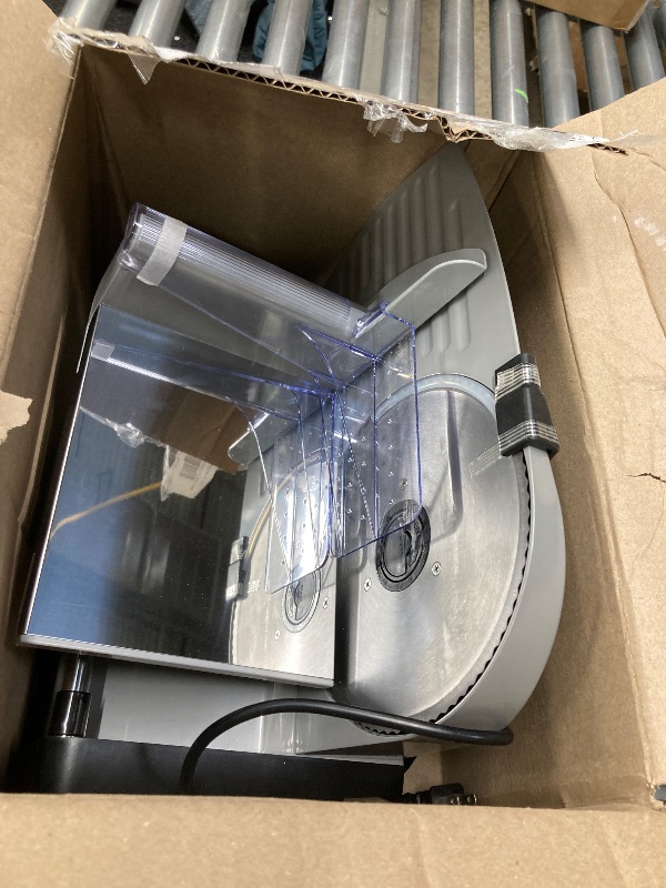 Photo 1 of **This unit is missing parts and it is not known if it works at 100%***Meat Slicer, 200W Electric Food Slicer for Home Use, Meat Slicer with Two 7.5" Sharp Stainless Steel Blade(Serrated + Smooth) & 0-15mm Precise Thickness Cut Deli Food, Si