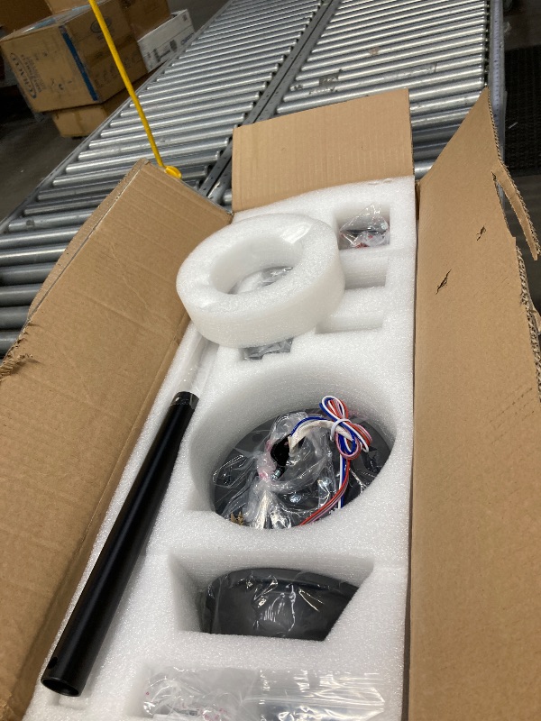 Photo 1 of **This unit is missing parts and it is not known if it works at 100%**SKEVEN 52'' Ceiling Fan with Light and Remote Control, 6-Speed Reversible DC Motor, 5 Wood Fan Blades,Black