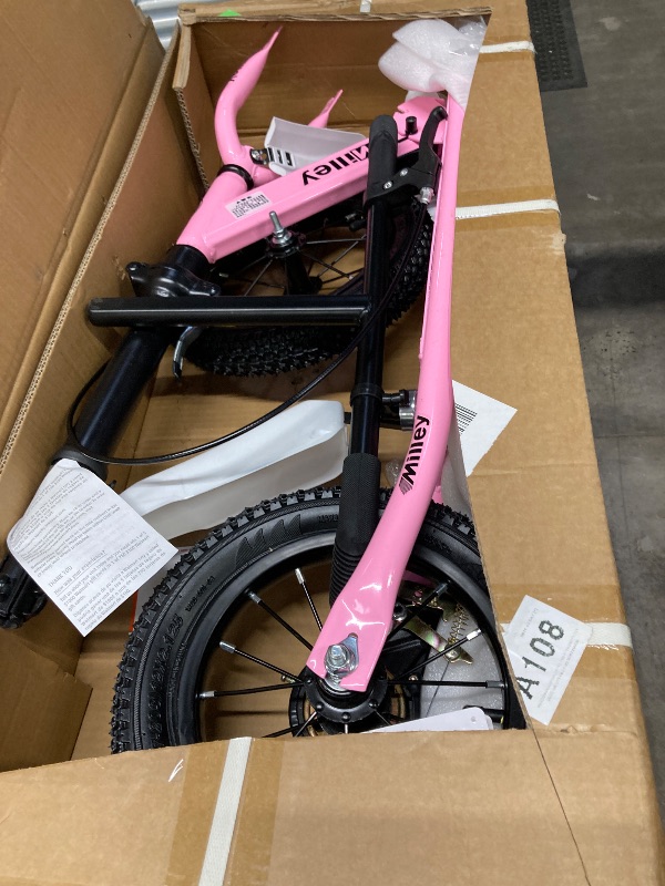 Photo 1 of ***It is used, it is missing a piece and it is not known if it works at 100%.***Shock-Absorbing Foldable Commuter Kick Scooter With 12" Large Smooth Rolling Rubber Air Tires Pink/Green/White/Black