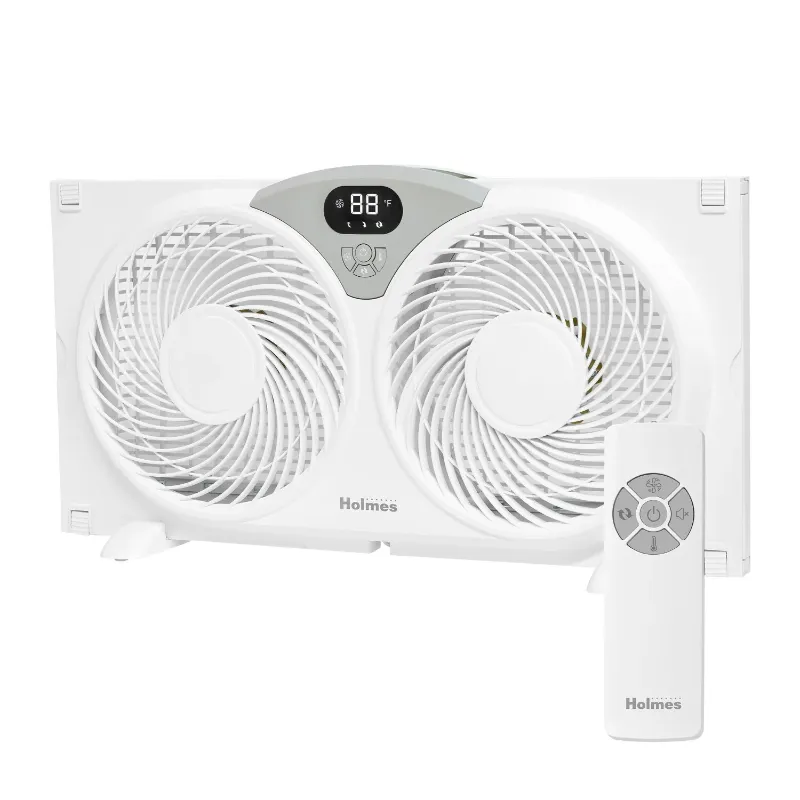 Photo 1 of **used missing parts**Holmes 9" Digital Window Fan, 3-Speed, Thermostat, Remote, Adjustable Extenders