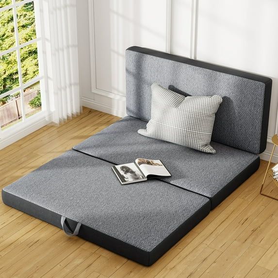 Photo 1 of -used**6 inch Tri Folding Mattress Queen Size Portable Memory Foam Mattress with Washable Cover and Non-Slip Bottom for Guest/Travel/Camping/Yoga, 78" x 58" x 6"