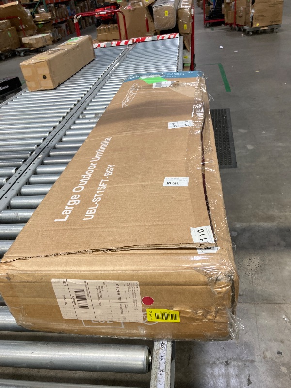 Photo 1 of ***It is used and is missing parts, so it is not known if it works 100%**edx 15ft Patio Umbrellas (Base Included), Large Outdoor Double-Sided Rectangle Market Umbrella with Stand for Poolside, Lawn, and Backyard, Burgundy