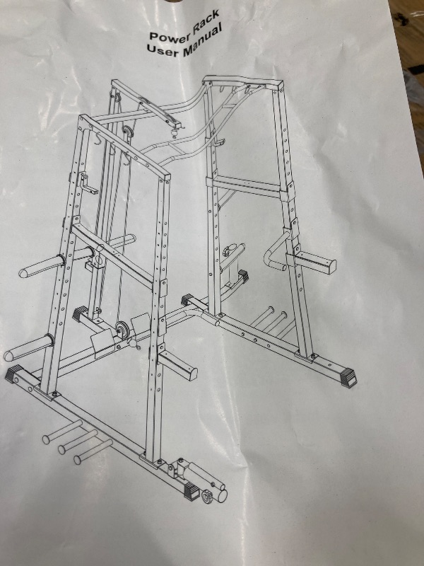 Photo 1 of ****It is used, it is missing all the parts and is being sold individually. If you are missing any screws in your home, this is the option because the product does not work 100%.*****RitFit Squat Rack Power Cage Home Gym Package, Includes 1000LBS Power Ra