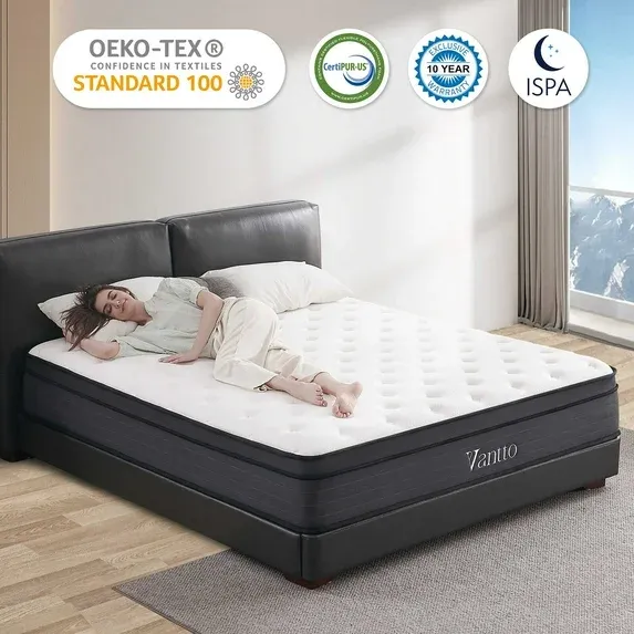 Photo 1 of ***Vantto Twin Mattress, 10 Inch Memory Foam Mattress, Individual Pocket Springs Mattress with Pressure Relief, Motion Isolation, CertiPUR-US, 100 Nights Trial