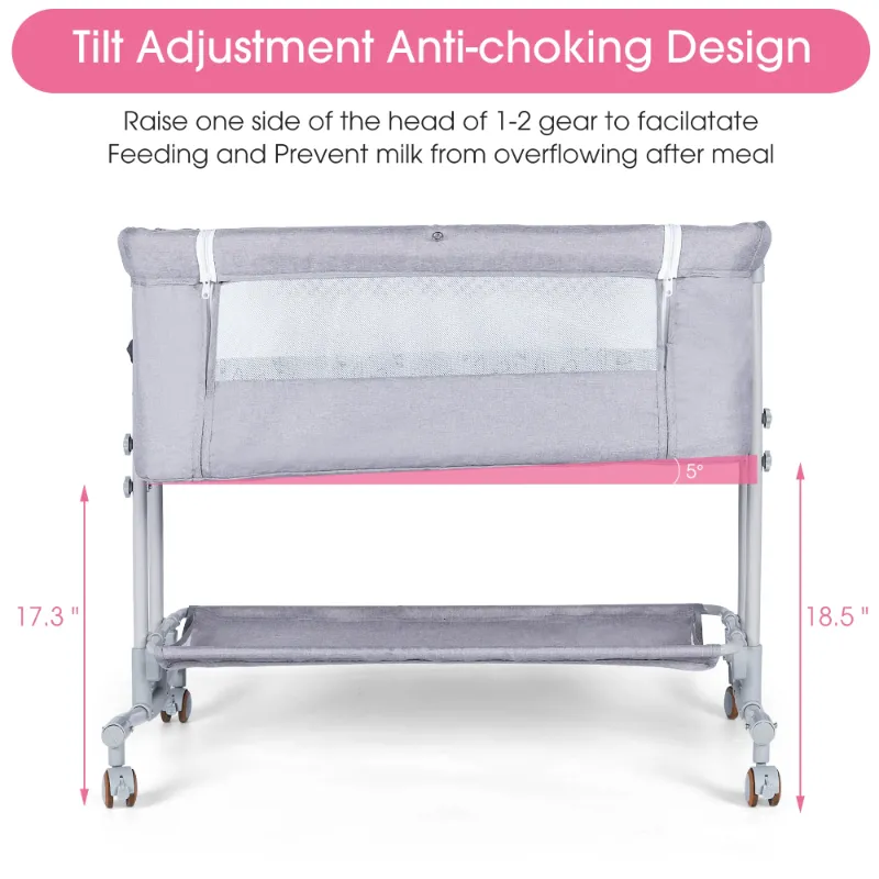 Photo 1 of ***It is used, it is missing parts, it is not known if it works 100%.***Babyeap Baby Bassinet Bedside Sleeper Bassinet For 0-5 months Baby Unisex (Light Grey)