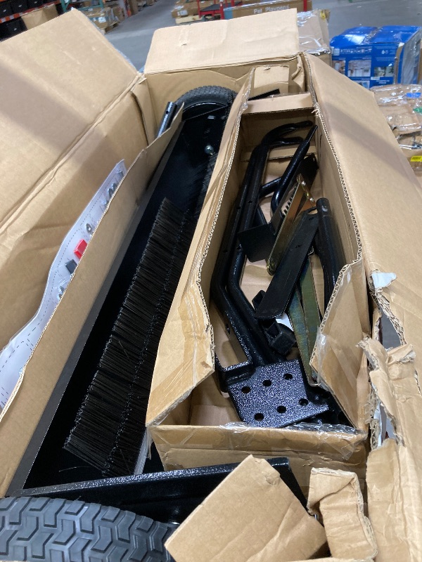 Photo 1 of ***It is used, it is missing parts, it is not known if it works 100%.*****Brinly 42" Tow-Behind Lawn Sweeper in Hammered Finish with High-Velocity Brushes