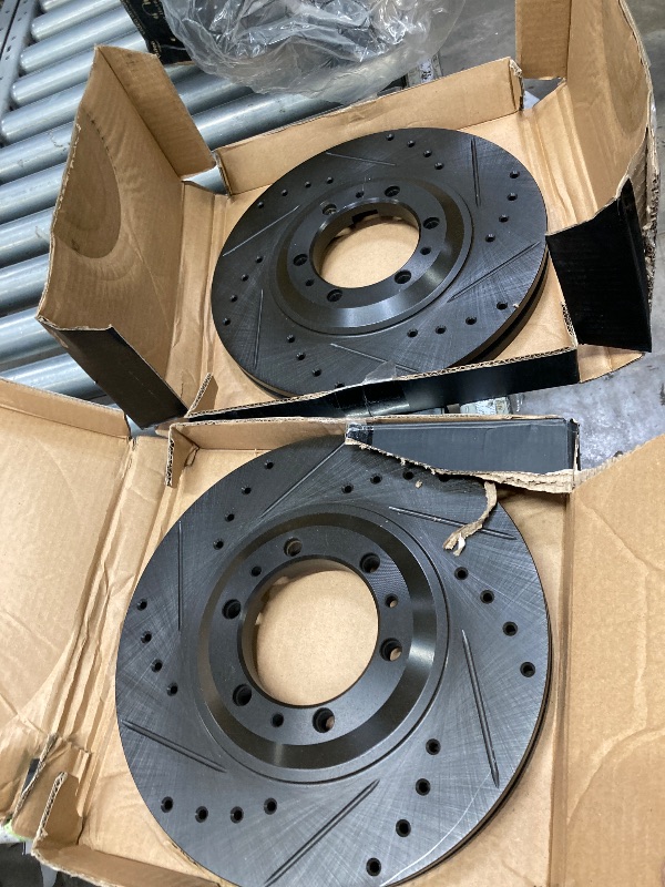 Photo 1 of ***IT IS USED, IT IS MISSING PARTS AND IT IS NOT KNOWN IF IT WORKS AT 100%**R1 Concepts Front Rear Brake Rotor Kit |Brake Rotors| Brake Disc |Drilled and Slotted|fits 1992-2002 Acura SLX; Honda Passport; Isuzu Amigo, Axiom, Rodeo, Trooper, VehiCROSS  3PCS