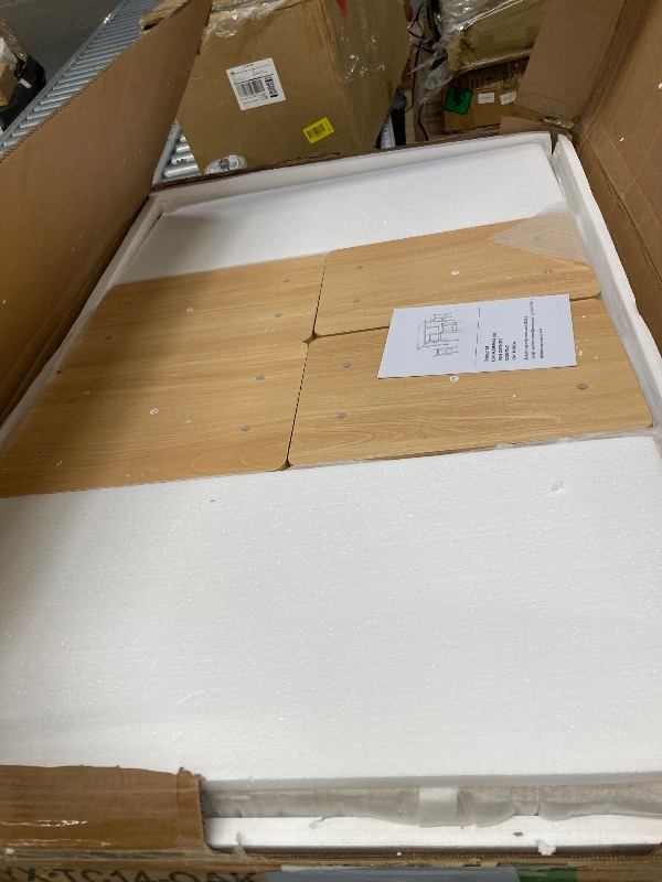 Photo 1 of ***IT IS USED, IT IS MISSING PARTS AND IT IS NOT KNOWN IF IT WORKS AT 100%***VECELO Kitchen Table and Chairs for 4, Dining Room Set with Chairs/Stools, Heavy-Duty Metal Frame with Wooden Tabletop for Small Spaces, Easy Assembly, Natural Oak