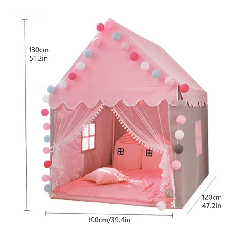 Photo 1 of ** IT IS USED, IT IS MISSING PARTS. IT IS KNOWN IF IT WORKS AT 100%**Princess Tent Toy House,Kids Play Tent, Castle Large Teepee Children Playhouser for Indoors and Outdoors 51.2 x 39.4 x 47.2,Pin