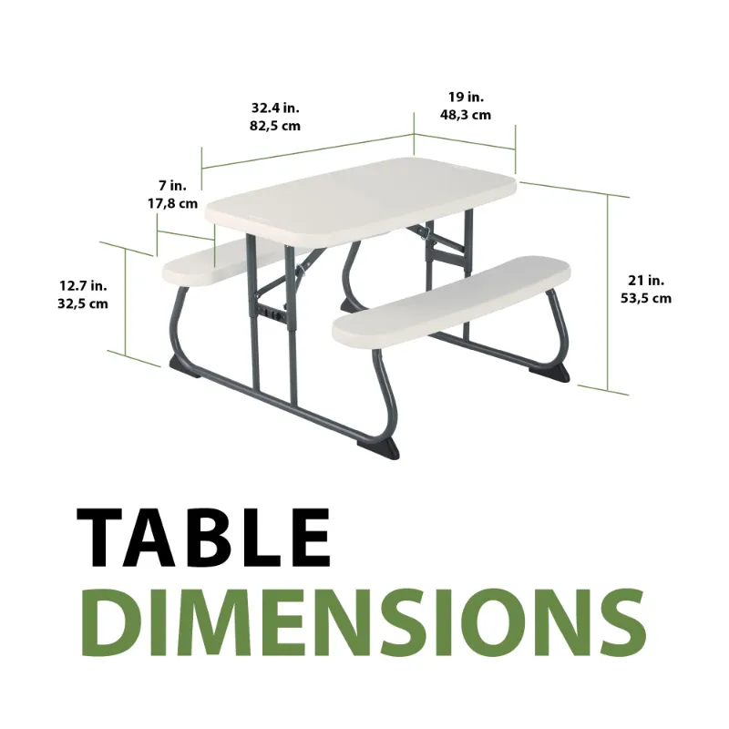 Photo 1 of ****IT IS USED, IT IS MISSING PARTS. IT IS KNOWN IF IT WORKS AT 100%***Lifetime Children's Polyethylene Picnic Table, All-Occasion, Almond (260256)
