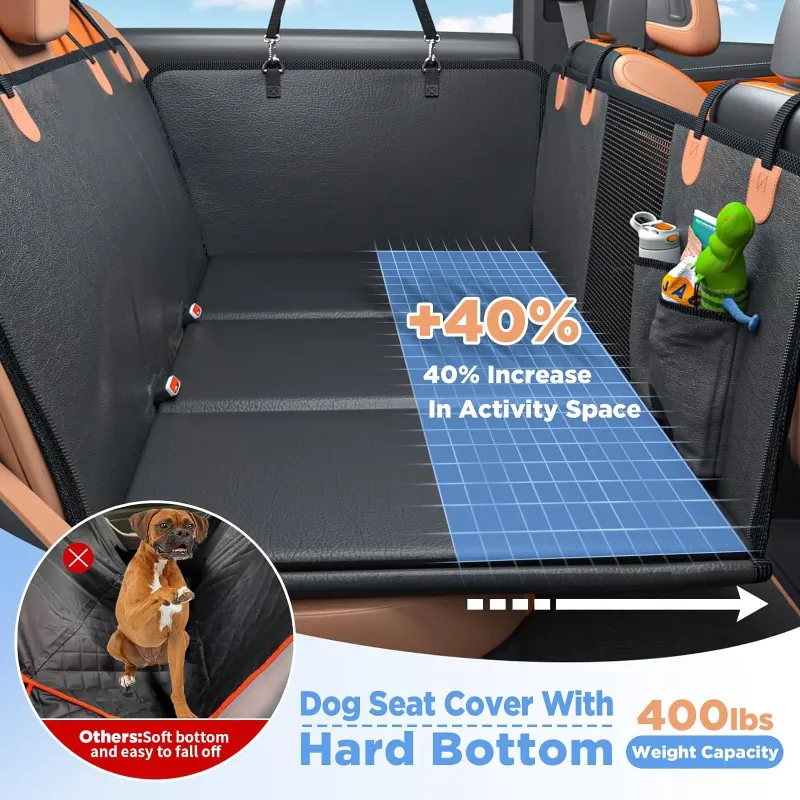 Photo 1 of ***It is missing a part and is used, it is not known if it works at 100%.***Back Seat Extender for Dogs - Waterproof Dog Car Seat Cover for Back Seat with Hard Bottom - 2024 Upgraded Material! Anti-Scratch! Safer! Easy to Use & Clean (Holds 400lbs)