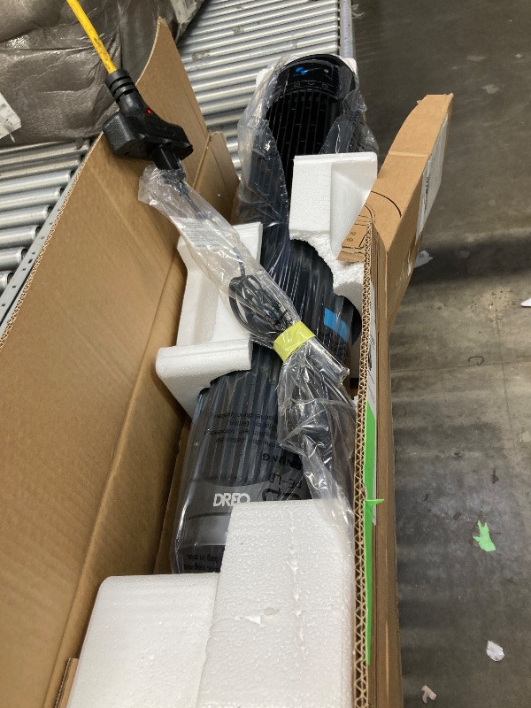Photo 1 of **used**Dreo Tower Fans for Home, 32" Standing Floor Fan, 26 ft/s Bladeless Fan with Remote, 90° Oscillating, 3 Modes, 3 Speeds, LED Display, 8H Timer, Quiet Room Fan