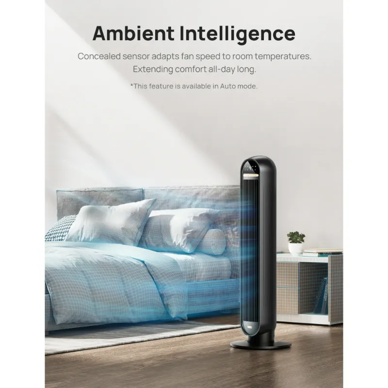 Photo 1 of **used***Dreo Tower Fans for Home, 36" Standing Floor Fan with Remote, 90° Oscillating Fan, 24 ft/s High Velocity, LED Display, 4 Speeds, 4 Modes, 8H Timer, Quiet Bedroom Fan