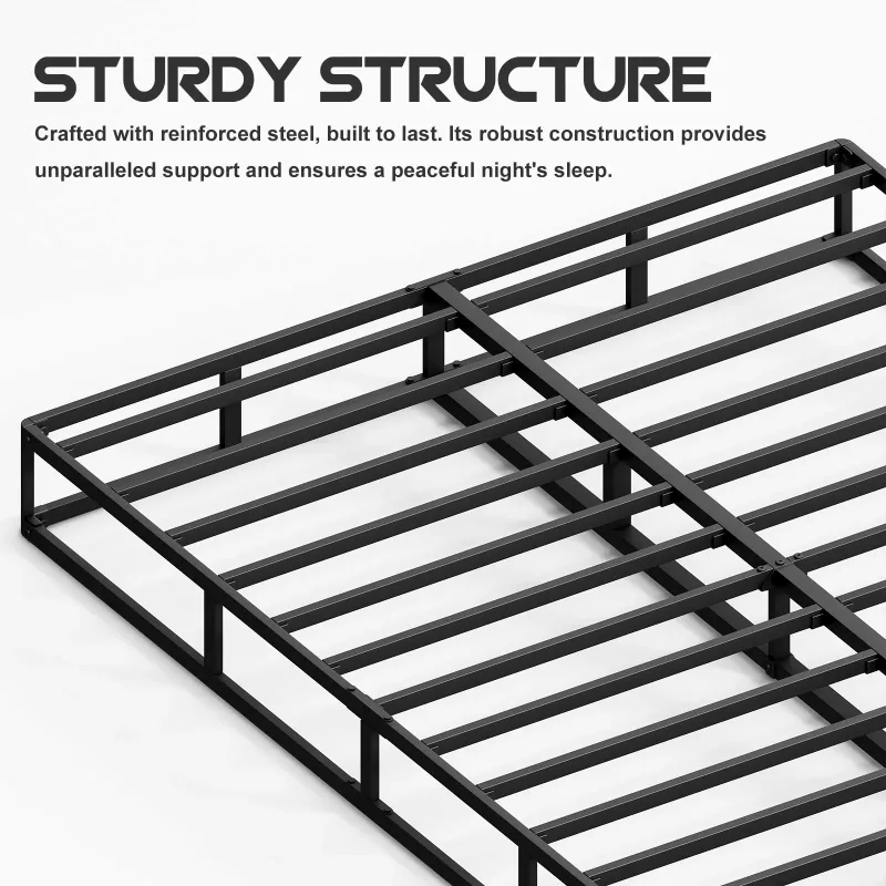 Photo 1 of **It is missing a part and is used, it is not known if it works at 100%.**ULIESC Queen Box Spring, 7 Inch Queen Size Box Spring Only, Metal Box Spring Queen with Fabric Cover, Sturdy Mattress Foundation, Noise Free, Non-Slip, Easy Assembly