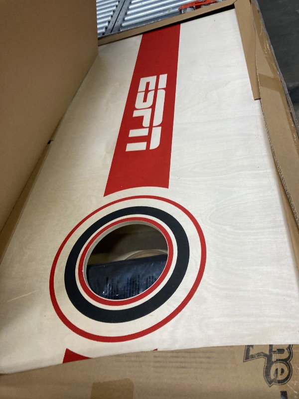 Photo 1 of ***It is missing parts, it is used and it is not known if it works 100%.***ESPN 2 x 4 Feet Solid Wood Cornhole Board Set with 8 Cornhole Bags & Travel Bag for Outdoor Games