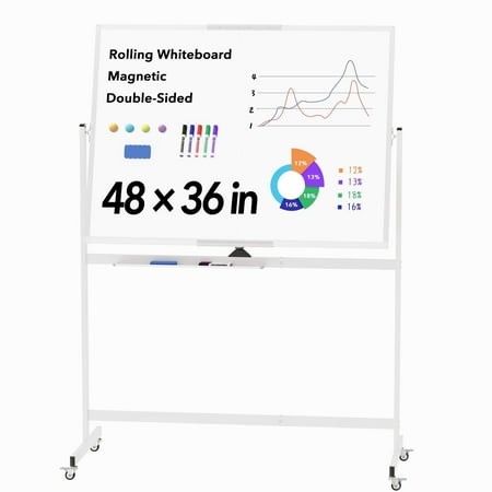 Photo 1 of **USED MISSING PARTS**Tooloton Large Rolling Whiteboard on Wheels 48 X 36 Inches with Stand 4 X 3 Magnetic Dry Erase Board Easel
