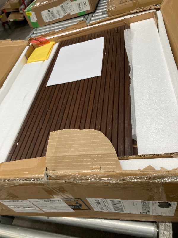Photo 1 of ****IT IS USED, IT IS MISSING A PART, IT IS NOT KNOWN IF IT IS MISSING A PART***Hommpa 48" Round Dining Table with Storage,Morden Kitchen Table Wood for 4 with 2-Layer Storage Shelves and Wood Slide Door for Kitchen Living Room,Heavy Duty Pedestal Base,Br