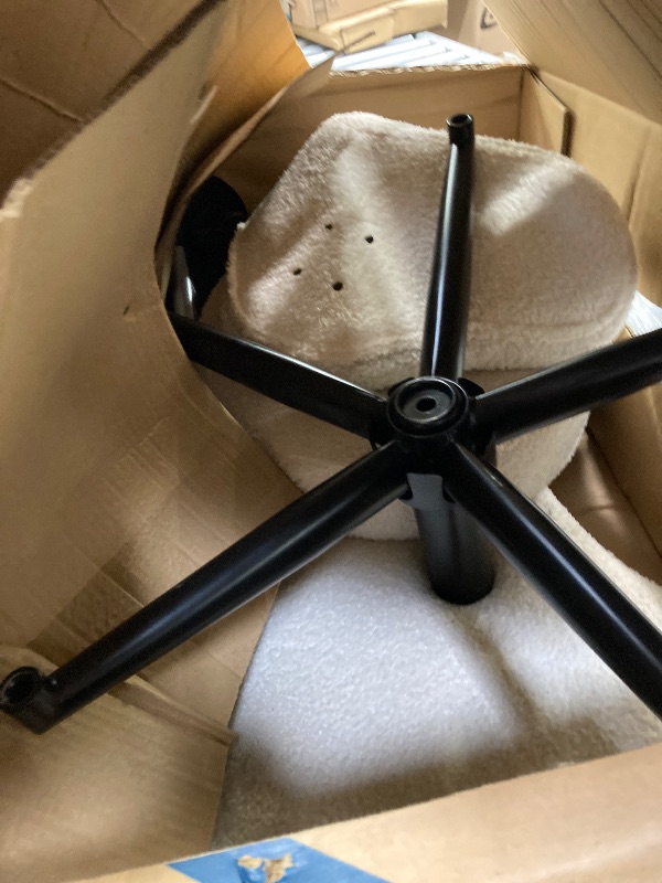 Photo 1 of ***IT IS USED, IT IS MISSING A PART, IT IS NOT KNOWN IF IT IS MISSING A PART***Pinmoco Ergonomic Cross Legged Swivel Chair, Adjustable Height and Teddy Fabric, Meditation& ADHD Chair with Back Support, Home and Office, Off White