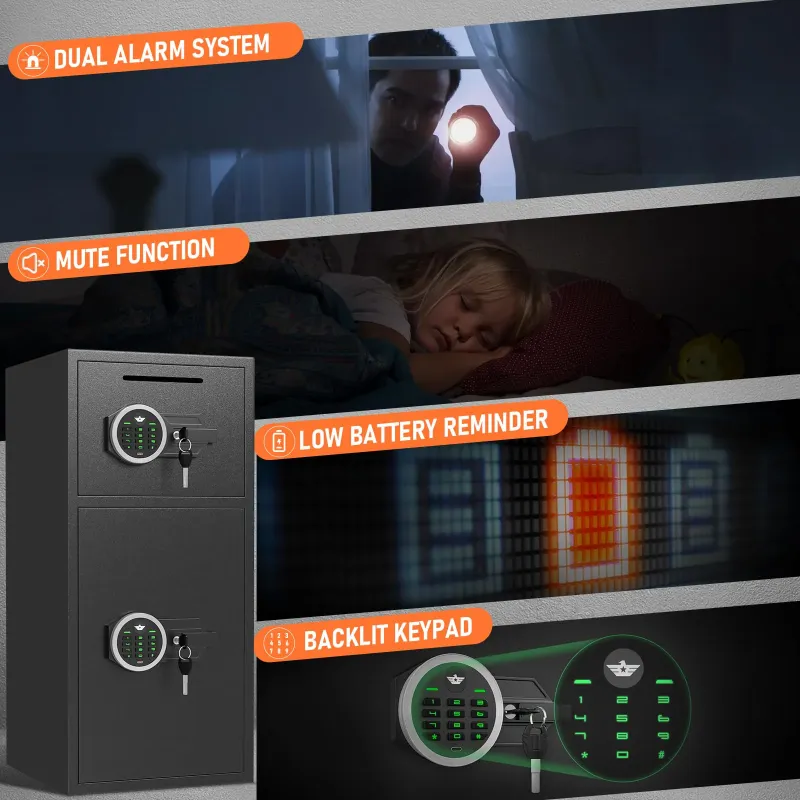 Photo 1 of **THIS IS A USED FSLTSN PART AND IT IS NOT KNOWN IF IT WORKS AT 100%**21.65 Height Safe Box, 4.0 Cu ft Large Fireproof Safe for Home, Digital Security Home Safes with Combination and Key, 2 Removable Shelves, Anti-Theft Safes for Document Money Valuables