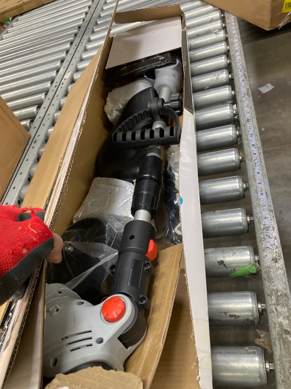 Photo 1 of **It's missing parts, it's used and I don't know if it works 100%.**Electric Cordless Weed Wacker Battery Powered Eater,21V/4.0Ah Lightweight No-String Weed Trimmer with 2 Battery Operated& Wheels,3 in 1 Stringless Grass Trimmer/Edger/Brush Cutter for Gar