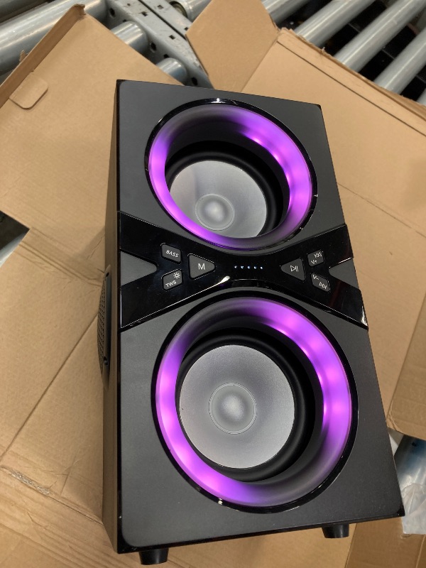 Photo 1 of **It is missing parts like the connection cable, it is used and I don't know if it works 100%.***YIER Bluetooth Speakers, Wireless TWS Portable Speaker with Lights,100dB Loud Subwoofer 80w(Peak) Stereo Sound, Bassup Technology, Long Playtime for Outdoor P