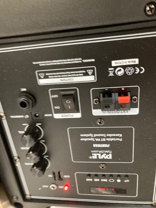 Photo 1 of **used missing parts***Pyle Portable Bluetooth PA Speaker System - Indoor Outdoor Karaoke Sound System w/Wireless Mic, Audio Recording, Rechargeable Battery, USB/SD Reader, Stand Mount, for Party, Crowd Control - Pyle