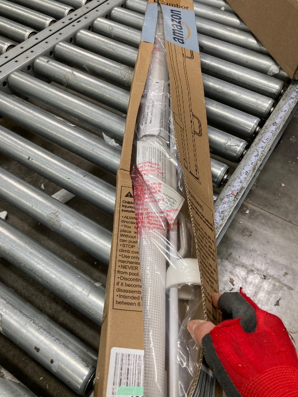 Photo 1 of **used**Cumbor 76" Wide Long Retractable Baby Gates for Stairs, Mesh Dog Gate for The House, 34" Tall Extra Wide Pet Gate for Dogs, Child Safety Gates for Doorways, Hallways, Cat Gate Indoor/Outdoor(White)