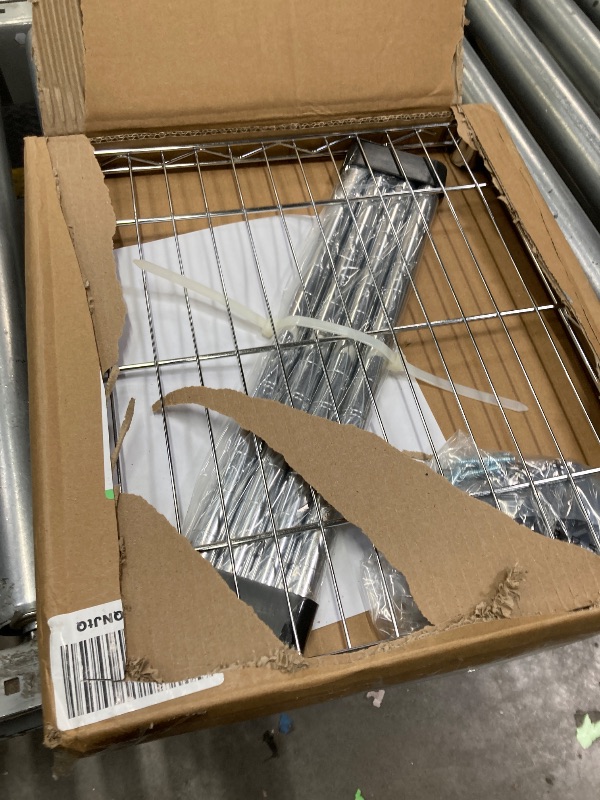 Photo 1 of **It is used, it is missing a part and it is not known if it works 100%***YSSOA 1-Tier Shelving Unit, 15" W x 13.8" D x 15" H Wire Metal Stackable Storage, Chrome