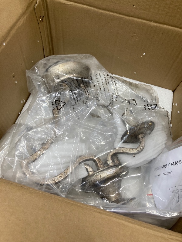 Photo 1 of **It is used, it is missing a part and it is not known if it works 100%**LumFurn 4-Lights Antique K9 Crystal Ceiling Light for Living Room, Foyer, Bedroom, Close to Ceiling Flushmount Light Fixture, Rusty Bronze Finish Frame & Clear Crystal Pendant